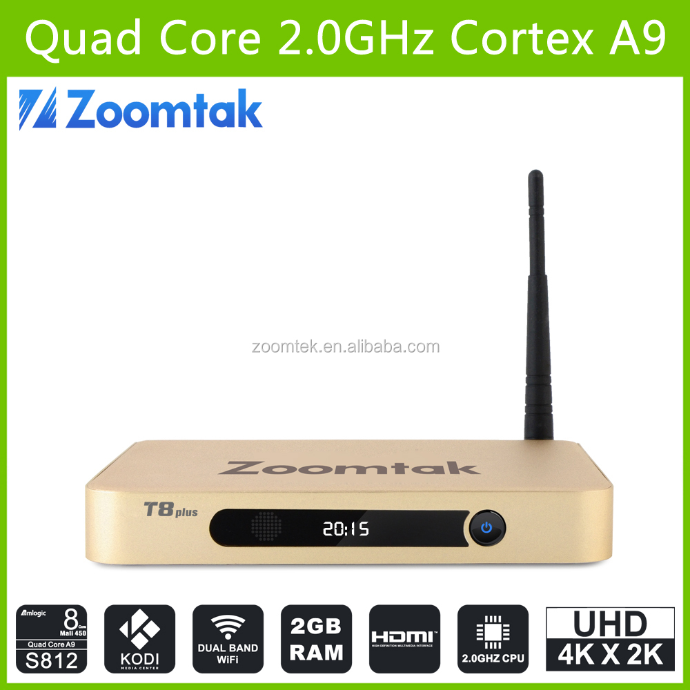 Carcasa de aluminio 2 G RAM 4 k H.265 Amlogic S812 quad core google android 4.4 tv box