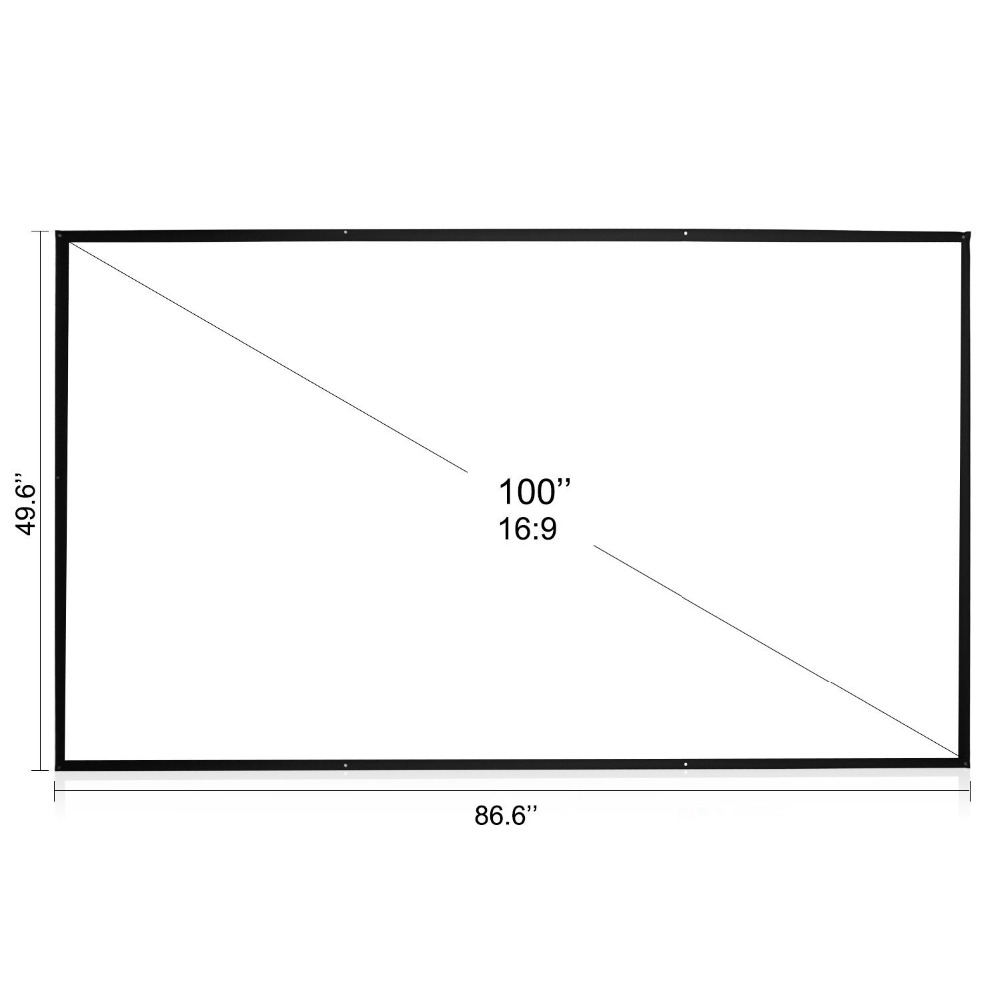 100 дюймов проекционный экран 16:9 HD Складная Анти-складка портативный проектор фильмы экран для домашнего
