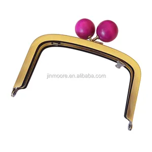 Brushed Brass Metal Foldable Purse Frame For Handbag Wallet Kiss Lock Clasp Closure