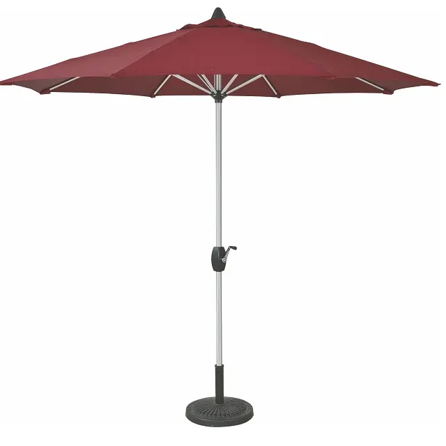 Guarda-chuva do pátio, sistema de manivela de 9ft, personalizado, impressão de logotipo, jardim, guarda-chuva ao ar livre, pátio