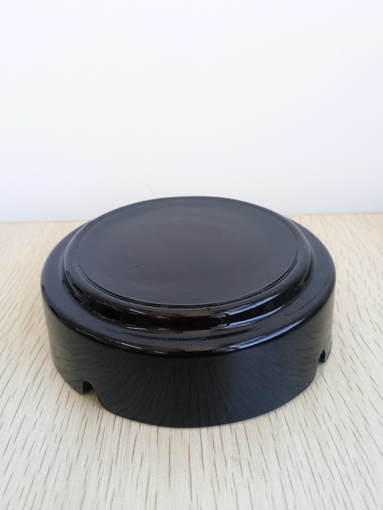 Haonai 10.5cm black glass ashtray with brand glass ashtray with custom logo