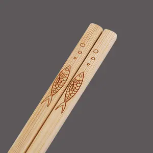 Toptan doğal japon tarzı bambu çubuklarını otel ev tekrar kullanılabilir bambu çubuklar ile özel logo