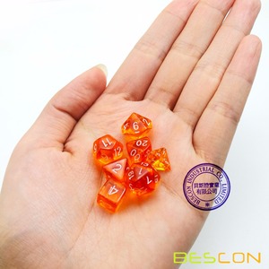 Bescon Mini Translucent Đa Diện RPG Dice Set 10 MÉT, nhỏ RPG Dice Set D4-D20 trong Ống Bao Bì, các loại Màu của 42 cái - Product Image 6