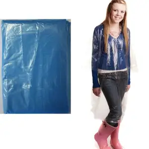 Blue Color Disposable Waterproof Adult RainPonchos