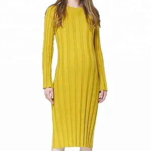 P18B043BE, оптовая продажа, высококачественные элегантные женские платья из кашемира с длинным рукавом