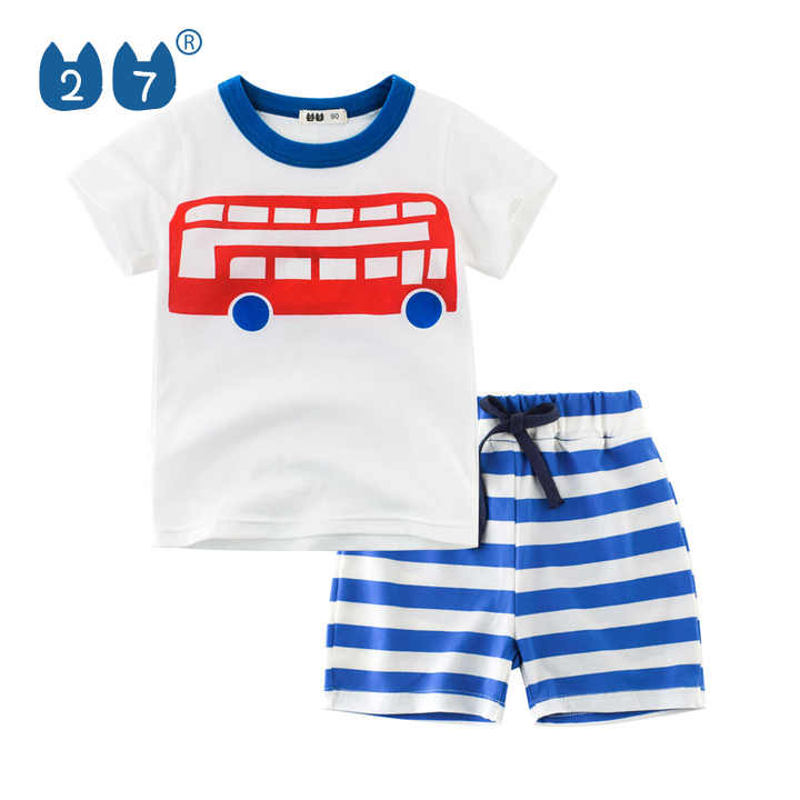 Kids Clothes Set Children's Clothing Casual Bus Design Toddler Boys Clothing Sets
