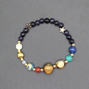 Bracelet <span class=keywords><strong>de</strong></span> perles en pierre naturelle, pour hommes et femmes, galaxie, <span class=keywords><strong>les</strong></span> 8 planètes du système solaire, étoile <span class=keywords><strong>de</strong></span> protection - Product Image 4
