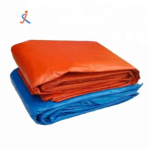 Hoge Kwaliteit Blauw Oranje Versterkte PE Dekzeil Poly Tarp Stof