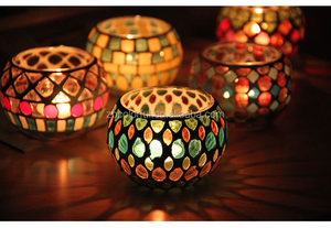 Portavelas de Vidrio Mosaico Personalizados para Hacer Velas, para Decoración, Hechos a Mano - Product Image 4