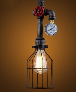 Retro moderno decorativo cocina techo de diseño lámpara de iluminación <span class=keywords><strong>Vintage</strong></span> Industrial Metal hierro tubo de agua Steampunk L - Product Image 3