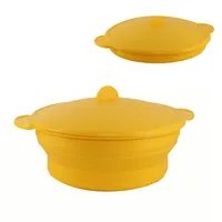 Sarı katlanabilir silikon vapur ocak pirinç tahıl tahıl pişirme araçları kase plaka sebze haşlayıcı tencere mutfak gereçleri