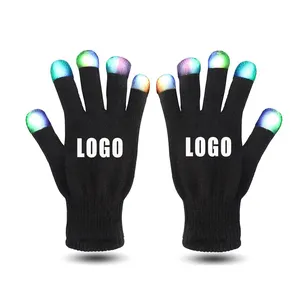 Black Finger Top Blinklicht Kinderspiel zeug Led Fiber Optic Handschuhe für Party Event Festival