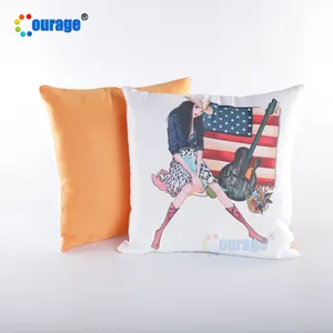 Orange quadratische Satin Sublimation dekorative Kissen bezüge benutzer definierte Druck Kissen bezüge