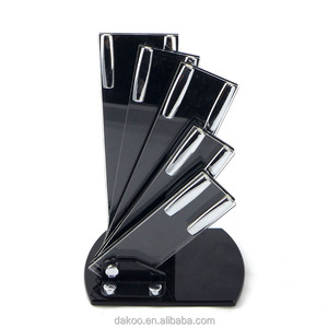 Thép không Gỉ Rỗng <span class=keywords><strong>Handlel</strong></span> 5 Cái Dao Nhà Bếp Thiết Lập Với Acrylic Khối - Product Image 6