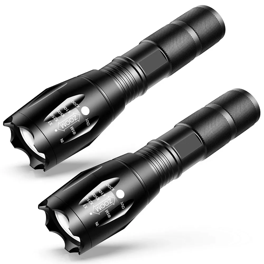 Portable 5 Modes 300LM High Power Flash 3AAA 18650 Rechargeable Battery Zoom Aluminium 10W T6 LED Tactical Torch Flashlight