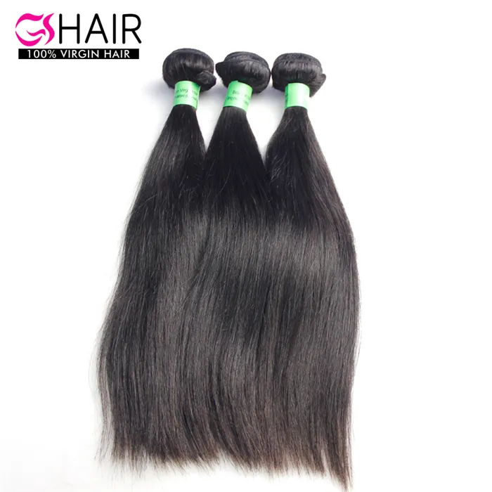 3 stks/partij Rechte natuurlijke Zwart Menselijk Haar Weave 8-34 inch gs haarverlenging dhl gratis verzending Braziliaanse Virgin haar