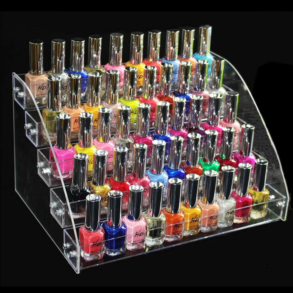 Support pour vernis à ongles en acrylique multicouche et multifonction Porte-outil de maquillage ménager Organisateur de cosmétiques Étagère de rangement pour vernis à ongles