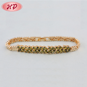 <span class=keywords><strong>Turco</strong></span> Disegni di Cristallo Verde 18K <span class=keywords><strong>Bracciale</strong></span> In Oro Giallo Per Le Donne - Product Image 2