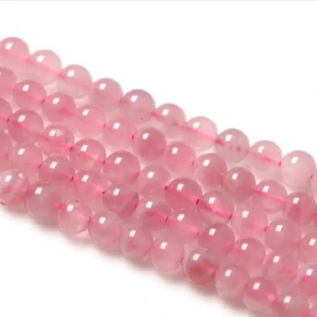 Dongguan Sell On Alibaba 8ミリメートルNatural Madagascar Rose Quartz Semi-Precious Stone Beads For Beads Jewelry Making