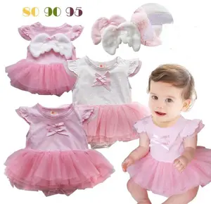 Online Shop China Clothes Baby Cotton Baby Girl Romper With Angel Wings