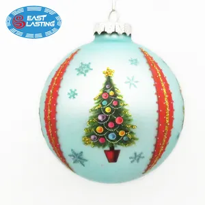 Unique decal personalized glass ball glass handmade Christmas ornament custom glass ball
