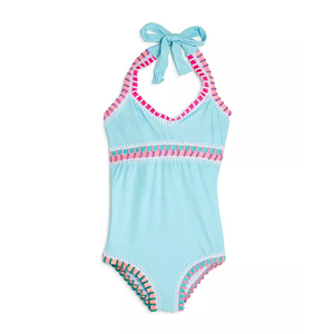 Costume <span class=keywords><strong>da</strong></span> <span class=keywords><strong>bagno</strong></span> a due pezzi ricamato arcobaleno per ragazze morbide Bikini personalizzato per bambini - Product Image 3