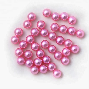 Perle di Plastica Rotonde Rosa Senza Foro, Perle Imitazione Tinte per Creazione di Gioielli, Braccialetti e Collane Fai-da-Te - Product Image 2