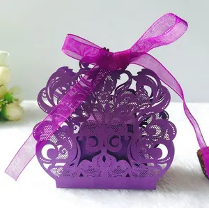 Laser Cut Candy Gift Box Paper Candy Sweet Favor Box With Hollow