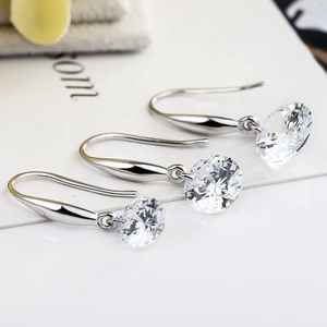 KL02 Trendy 925 Sterling <strong>Silver</strong> Drop <strong>Earring</strong> Fashion Cubic Zirconia <strong>Dangle</strong> Drop <strong>Earrings</strong> for Woman Daily Wear Accessories - Product Image 5
