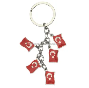 Porte-clés Souvenir avec drapeau de turquie, pièces, en métal émaillé