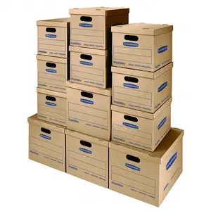 Оптовая продажа, большая картонная коробка из гофрированной бумаги, домашние движущиеся коробки, дешевая картонная коробка с регулируемой ручкой для кухни и дома