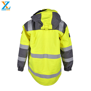 Manufacture Winter Waterproof Warm <strong>Hi</strong> <strong>Vis</strong> Reflective Safety Uniform Road Traffic Safety Warning Reflector Hooded Coat - Product Image 4