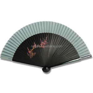 Best good luxury Bamboo folding black hand Silk fan