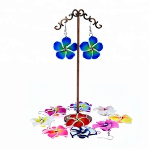 Nuovo disegno ciondolante orecchino di cristallo del branello dell'<span class=keywords><strong>argilla</strong></span> del polimero del fiore orecchino - Product Image 2