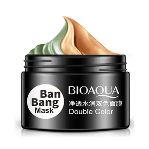 Toptan yüz maskesi renkli-BIOAQUA siyah nokta kaldırma nemlendirici meyve beyazlatma sıkılaştırıcı çift renk çamur yüz maskesi