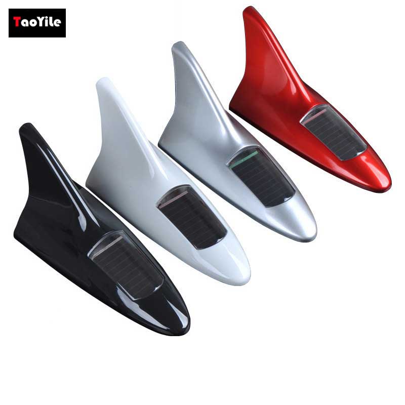 Универсальные Автомобильные светодиодные мигающие акульи плавники на солнечных батареях, предупреждающие задние фонари, светодиодная антенна