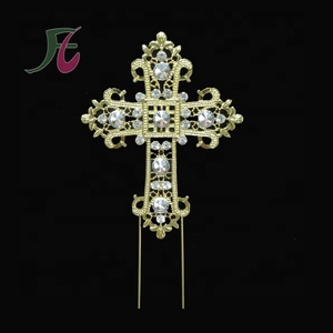 Cruz pastel Topper <span class=keywords><strong>Primera</strong></span> Comunión bautizo religioso bautizo niño dedicatoria recuerdo decoración (Plata) - Product Image 2