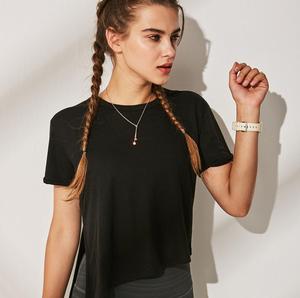 Maglietta da ginnastica traspirante in cotone Yoga Crop Top da <span class=keywords><strong>donna</strong></span> - Product Image 3