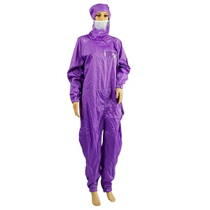 <span class=keywords><strong>autoclave</strong></span> Sala electrónica esd rejilla blanca ropa de protección antiestática mono con capucha bata de laboratorio traje - Product Image 2