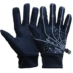 PRI In Stock Black Silicone Superior Grip Custom Windbreak Waterproof Winter Fleece Warm Fitness GlovesとTouch Screen