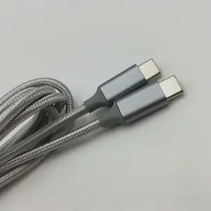 نوع C إلى نوع C TPE شحن سريع كابل بيانات 20V 3A 60w أسود PD USB-C كابل للكمبيوتر للهاتف