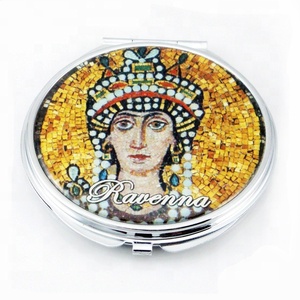 Personalized Museum Souvenir Gift Mini Travel Cosmetic Mirror Custom Promotional Mirrors