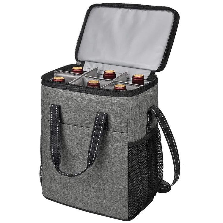 Изолированная Герметичная сумка-холодильник на 6 бутылок, сумка для вина, сумка для пикника