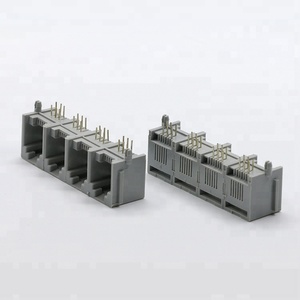 JISJACK muti-Puerto 1*4*1*5 <span class=keywords><strong>6P6C</strong></span> 4 puertos conectores de red <span class=keywords><strong>rj11</strong></span> mujer rj45 conector PCB <span class=keywords><strong>jack</strong></span> <span class=keywords><strong>modular</strong></span> con los bordes - Product Image 2