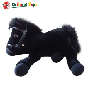 Black Plush Pony Animal large stuffed horse