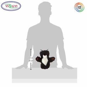 F212 blanco y negro <span class=keywords><strong>gato</strong></span> <span class=keywords><strong>de</strong></span> peluche marioneta <span class=keywords><strong>de</strong></span> <span class=keywords><strong>mano</strong></span> <span class=keywords><strong>de</strong></span> piel sintética negro Animal suave <span class=keywords><strong>gato</strong></span> marioneta <span class=keywords><strong>de</strong></span> <span class=keywords><strong>mano</strong></span> - Product Image 2