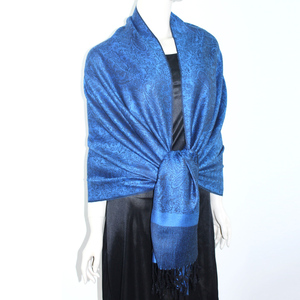 Custom Order Tassels Style Jacquard Floral <strong>Pashmina</strong> Women Shawl <strong>Scarf</strong> - Product Image 4