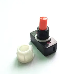 PBS-17A Desk Lamp Switch With Red Plastic Push Button M10