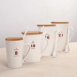 批发优质陶瓷咖啡杯杯竹盖