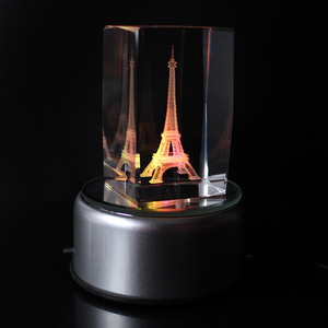 คลาสสิกที่กำหนดเอง 3D เลเซอร์แกะสลัก EIFFEL Tower คริสตัล Cube สำหรับ Tousirst ของที่ระลึกของขวัญ - Product Image 5